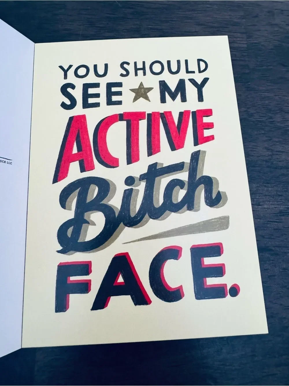 Feminist Postcard Art “Active B*tch Face”